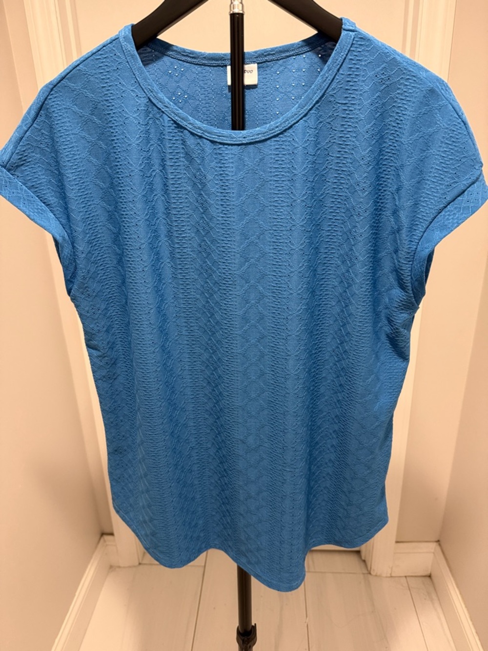 Blue Short-Sleeve Textured Tee
